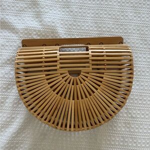 Elegant Bamboo Half-Moon Bag